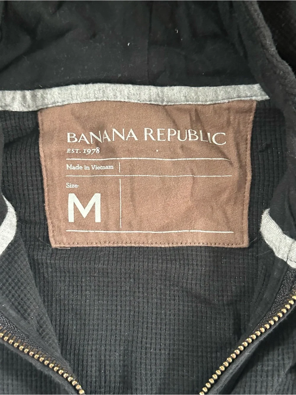 Banana Republic Black Men's Lightweight Hooded Zip Jacket